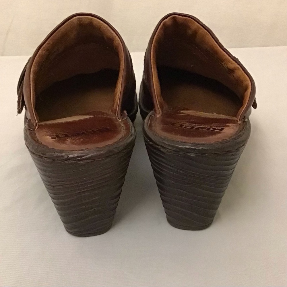 Born 7 Clogs Women’s Comfort Shoes Brown Distressed Leather Boho Platform - Picture 5 of 13